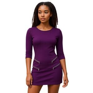 Express Body Contour Compression Knit Dress with Zipper Detail  Y2K Size XS NWT